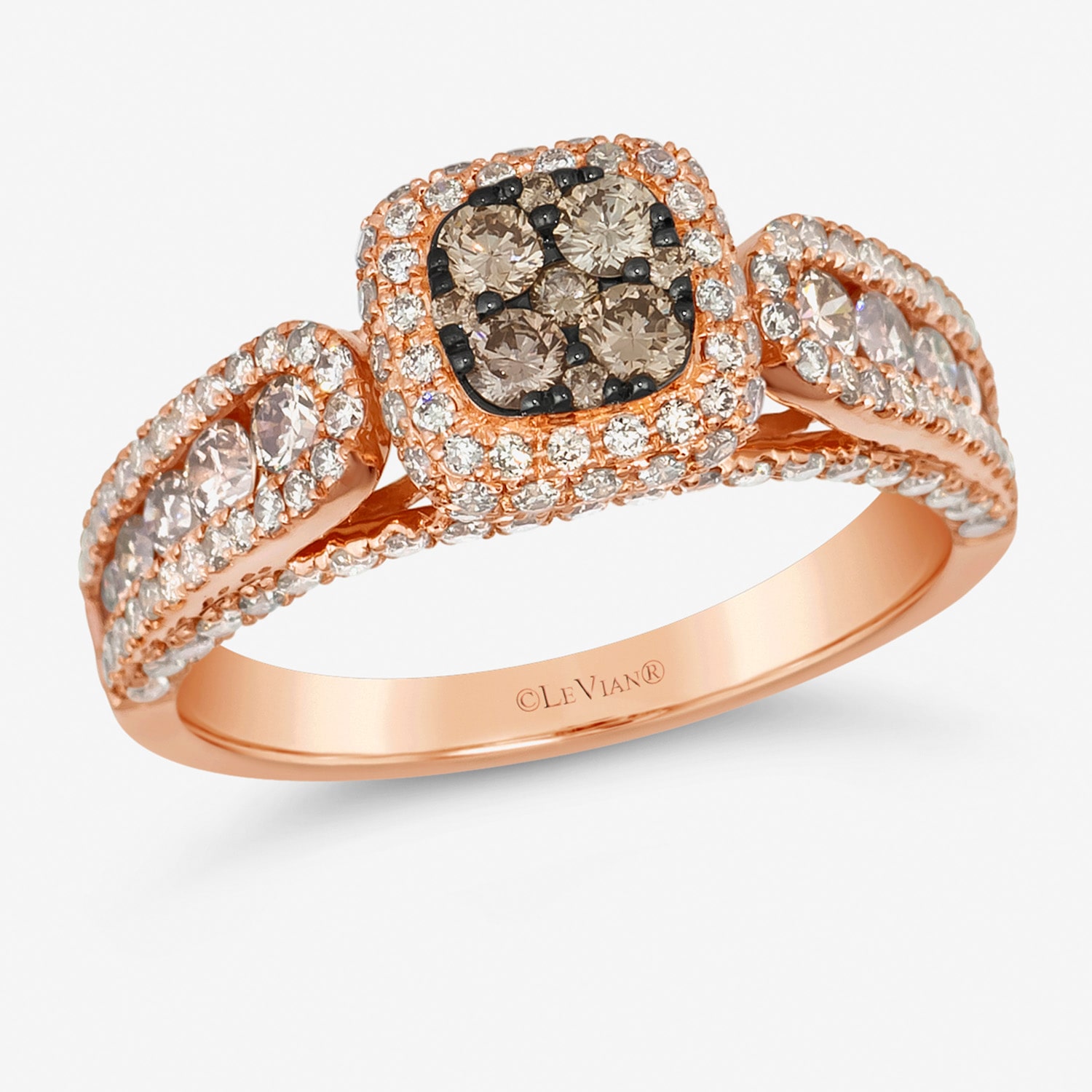 Le Vian® Ring featuring 5/8 CT. Chocolate Diamonds® 1 3/4 Nude Diamonds™ set 14K Strawberry Gold®