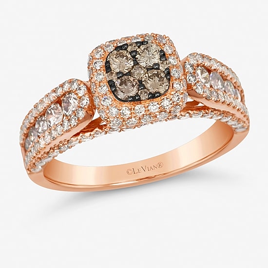 Le Vian® Ring featuring 5/8 CT. Chocolate Diamonds® 1 3/4 CT. Nude Diamonds™ set in 14K Strawberry Gold®