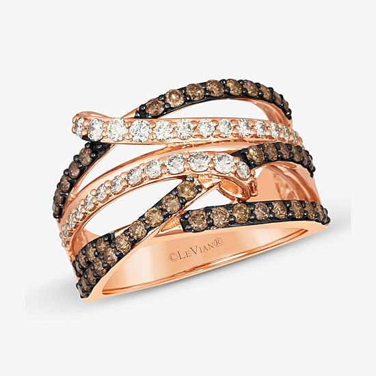 Le Vian® Ring featuring 1/2 CT. Nude Diamonds™ 5/8 CT. Chocolate Diamonds® set in 14K Strawberry Gold®