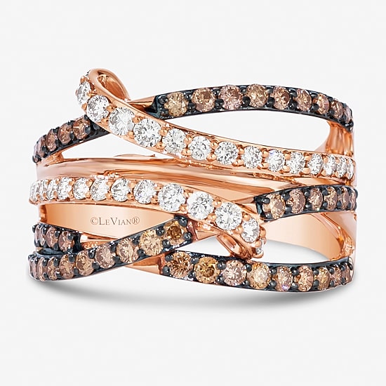 Le Vian® Ring featuring 1/2 CT. Nude Diamonds™ 5/8 CT. Chocolate Diamonds® set in 14K Strawberry Gold®