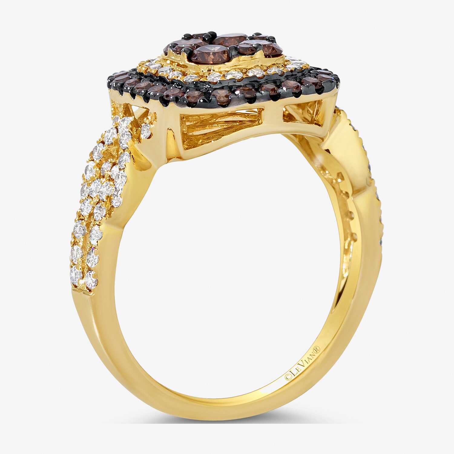 Le Vian® Ring featuring 3/4 CT. Chocolate Diamonds® 1 3/8 Nude Diamonds™ set 14K Strawberry or Honey Gold®