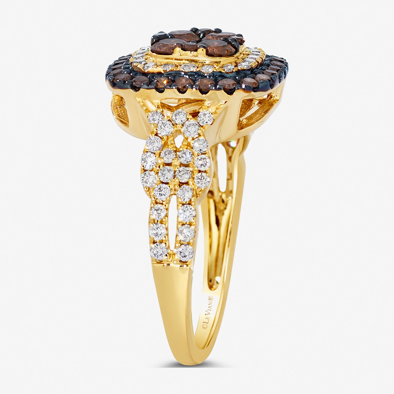 Le Vian® Ring featuring 3/4 CT. Chocolate Diamonds® 1 3/8 Nude Diamonds™ set 14K Strawberry or Honey Gold®