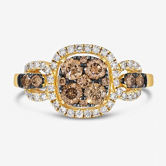 Le Vian® Grand Sample Sale™ Ring featuring 3/4 CT. Chocolate Diamonds® 1/3 CT. Nude Diamonds™ set in 14K Honey Gold™