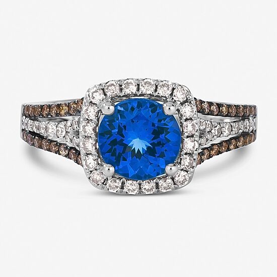 Le Vian® Grand Sample Sale™ Ring featuring 1 1/5 CT. Blueberry Tanzanite® 1/3 CT. Nude Diamonds™ 1/5 CT. Chocolate Diamonds® set in 14K Vanilla Gold®
