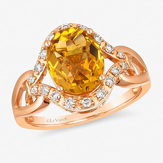 Le Vian® Ring featuring 2 3/8 CT. Cinnamon Citrine® 1/5 CT. Nude Diamonds™ set in 14K Strawberry Gold®