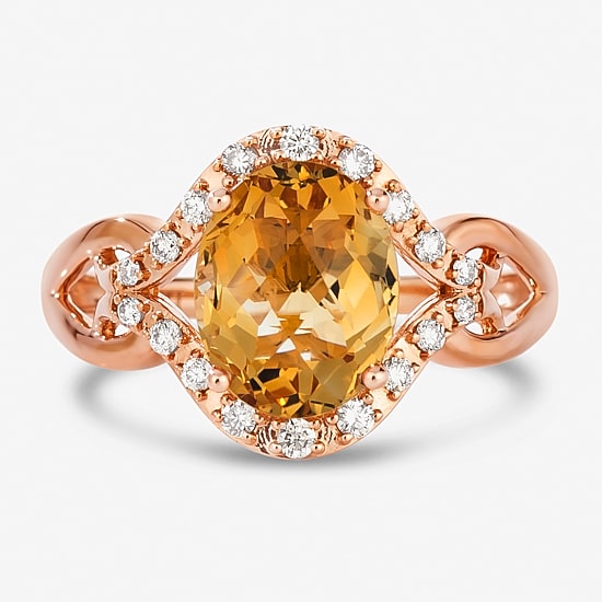 Le Vian® Ring featuring 2 3/8 CT. Cinnamon Citrine® 1/5 CT. Nude Diamonds™ set in 14K Strawberry Gold®