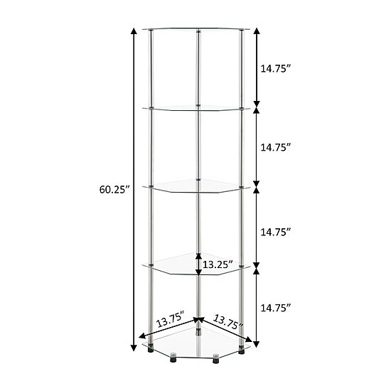 Convenience Concepts Desing2go 4-Shelf Standard Bookshelf