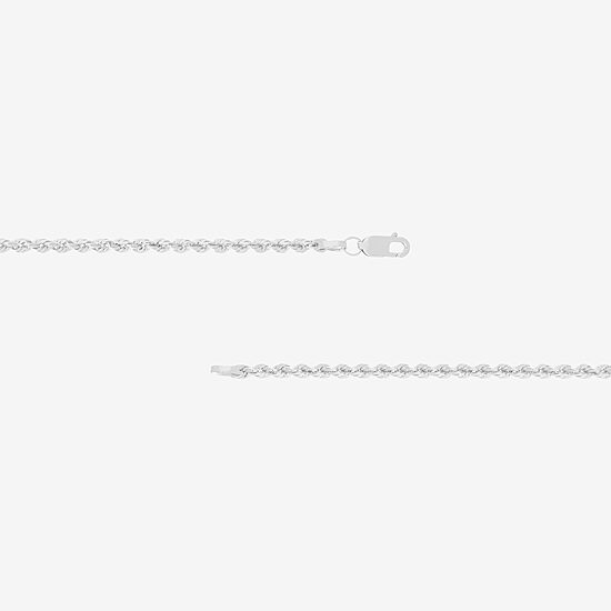 14K White Gold 18 - 30 Inch Semisolid Rope Chain Necklace