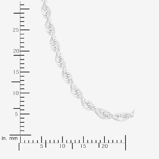 14K White Gold 18 - 30 Inch Semisolid Rope Chain Necklace
