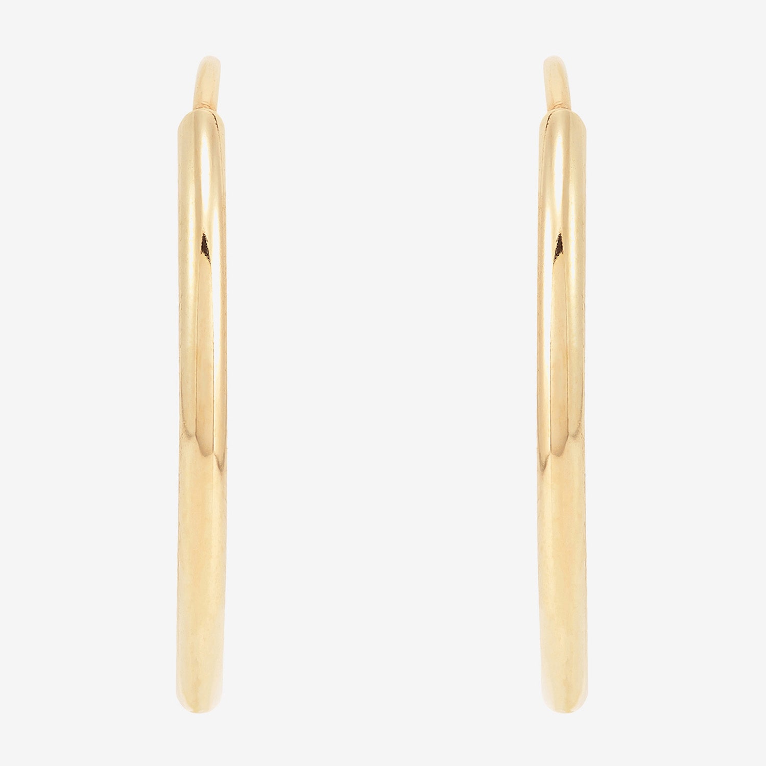 Womens 14K Gold 16mm Round Hoop Earrings