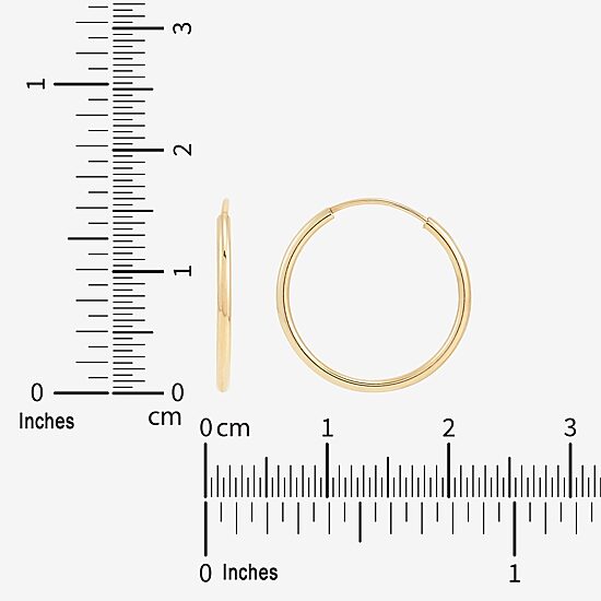 Womens 14K Gold 16mm Round Hoop Earrings