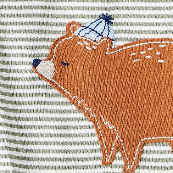 Carter's Toddler Boys Rib Crew Neck Long Sleeve Footed Pajamas