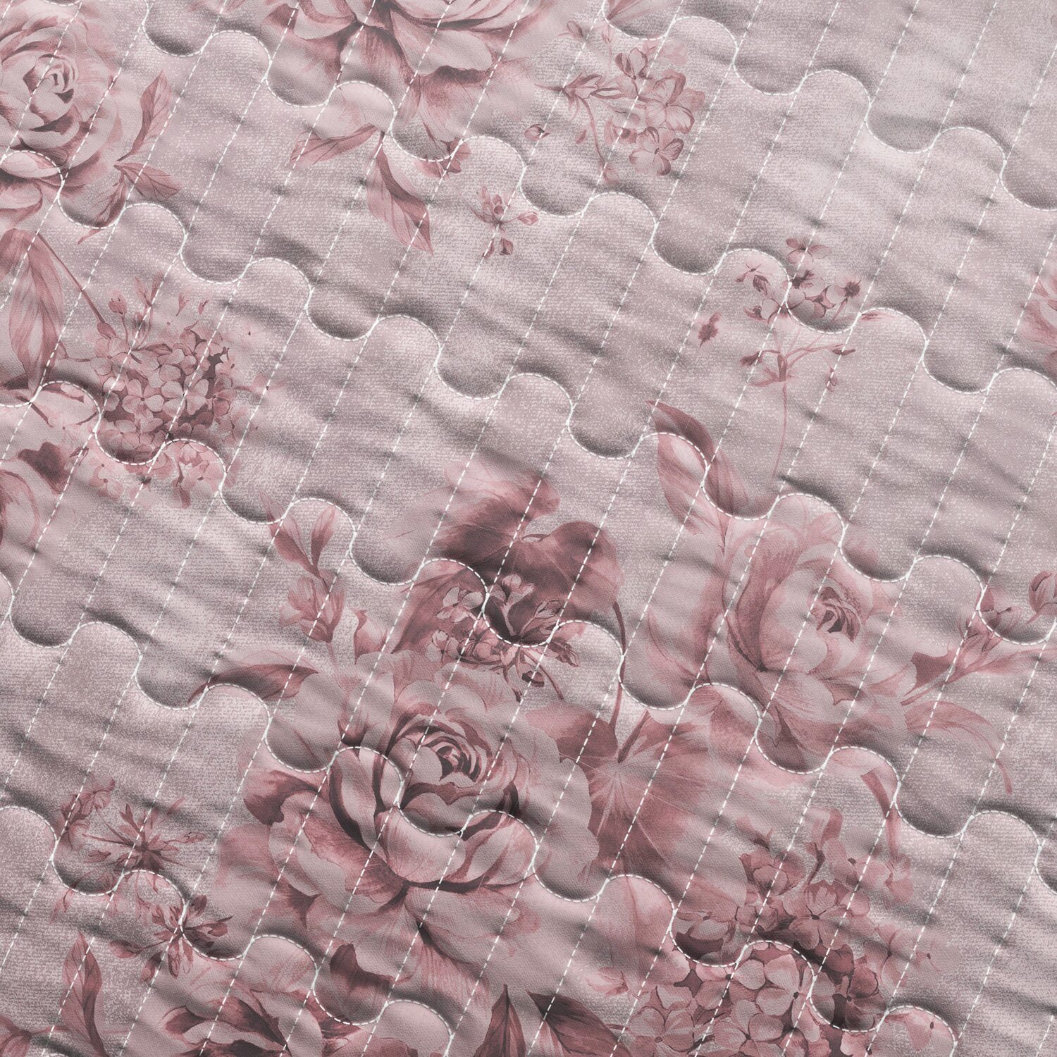 Linery Boho Floral With Scalloped Detail Cotton Reversible Quilt Set