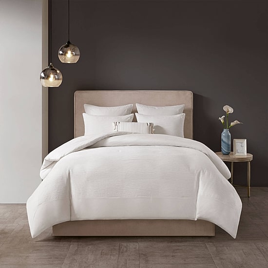 N Natori Hanae Cotton Blend Yarn Dyed 3 Piece Comforter Set