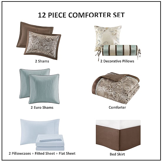 Madison Park Whitman 12-pc. Complete Bedding Set with Sheets