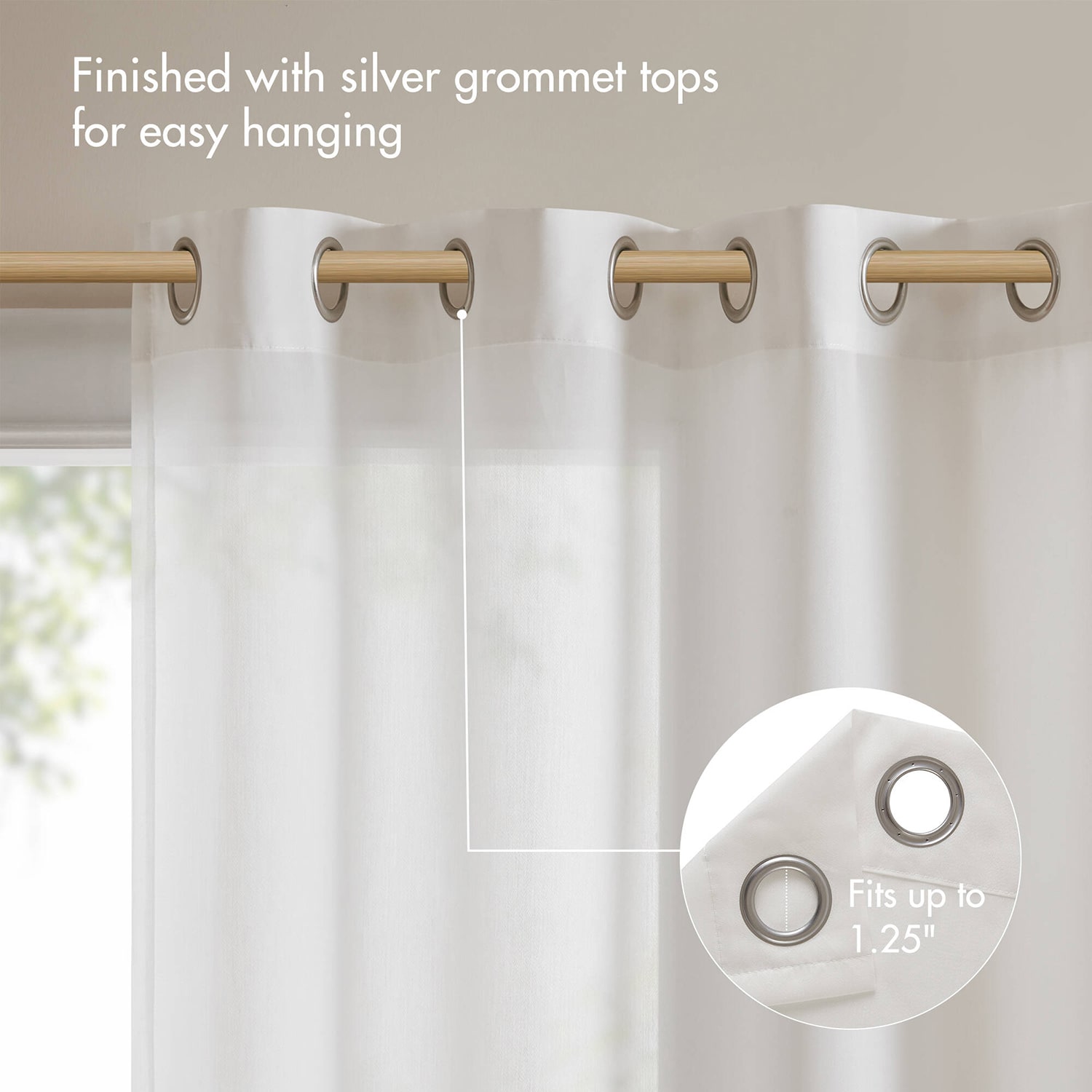 Madison Park Vera Burnout Printed Grommet Top Sheer Set of 2 Curtain Panel