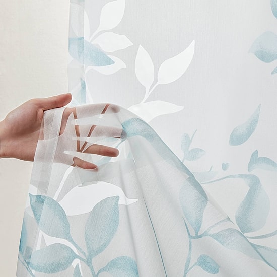 Madison Park Vera Burnout Printed Grommet Top Sheer Set of 2 Curtain Panel