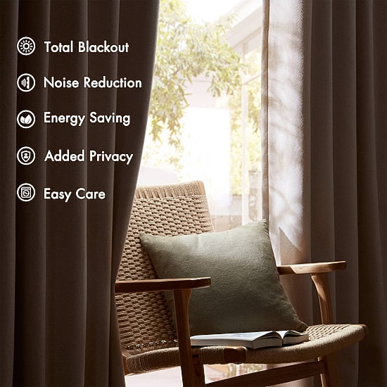 Madison Park Karien Sound Blocking Rod Pocket Back Tab 100% Blackout Set of 2 Curtain Panel