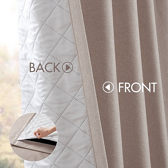 Madison Park Karien Sound Blocking Rod Pocket Back Tab 100% Blackout Set of 2 Curtain Panel