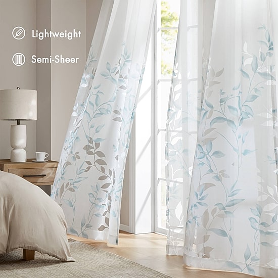 Madison Park Vera Grommet Top Sheer Single Curtain Panel