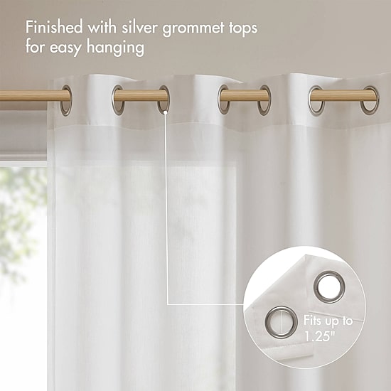 Madison Park Vera Grommet Top Sheer Single Curtain Panel