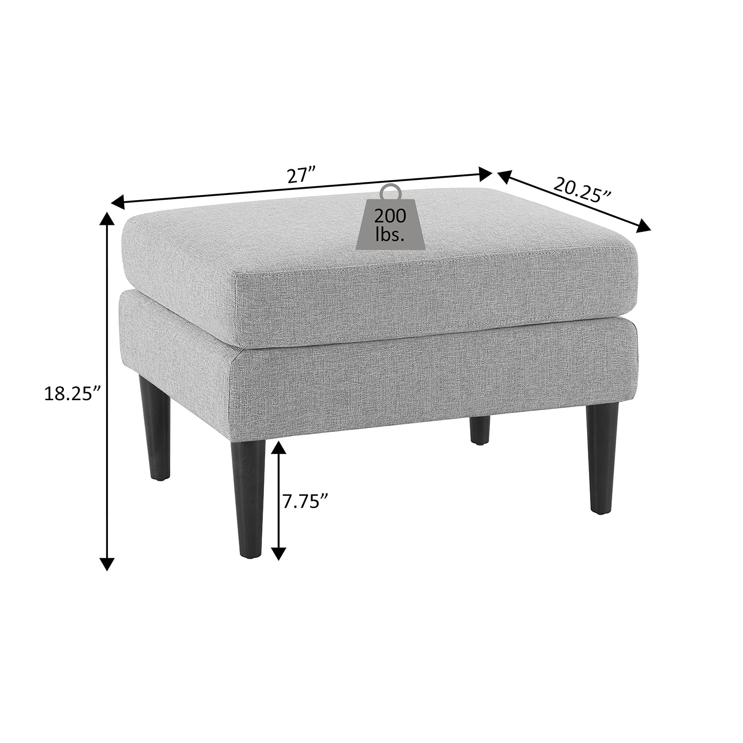 Marlow Mid Century Ottoman