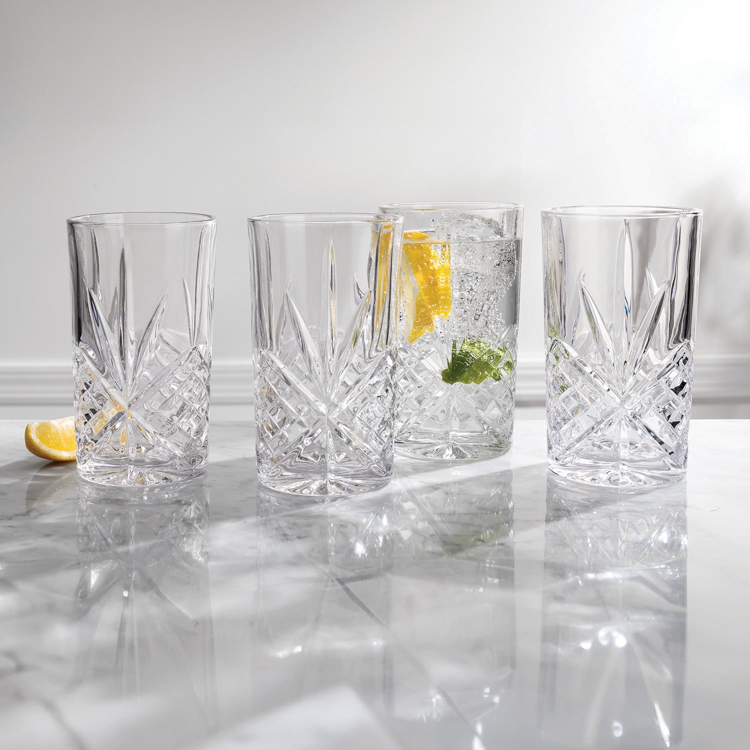 Godinger Silver Dublin Crystal 4-pc. Highball Glasses Lead Free