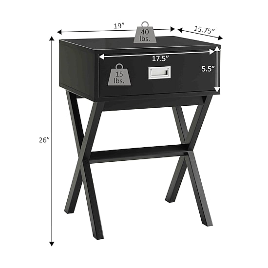Convenience Concepts Designs2go Living Room Collection Storage 1-Drawer End Table