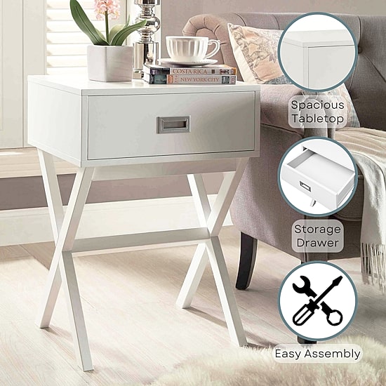 Convenience Concepts Designs2go Living Room Collection Storage 1-Drawer End Table