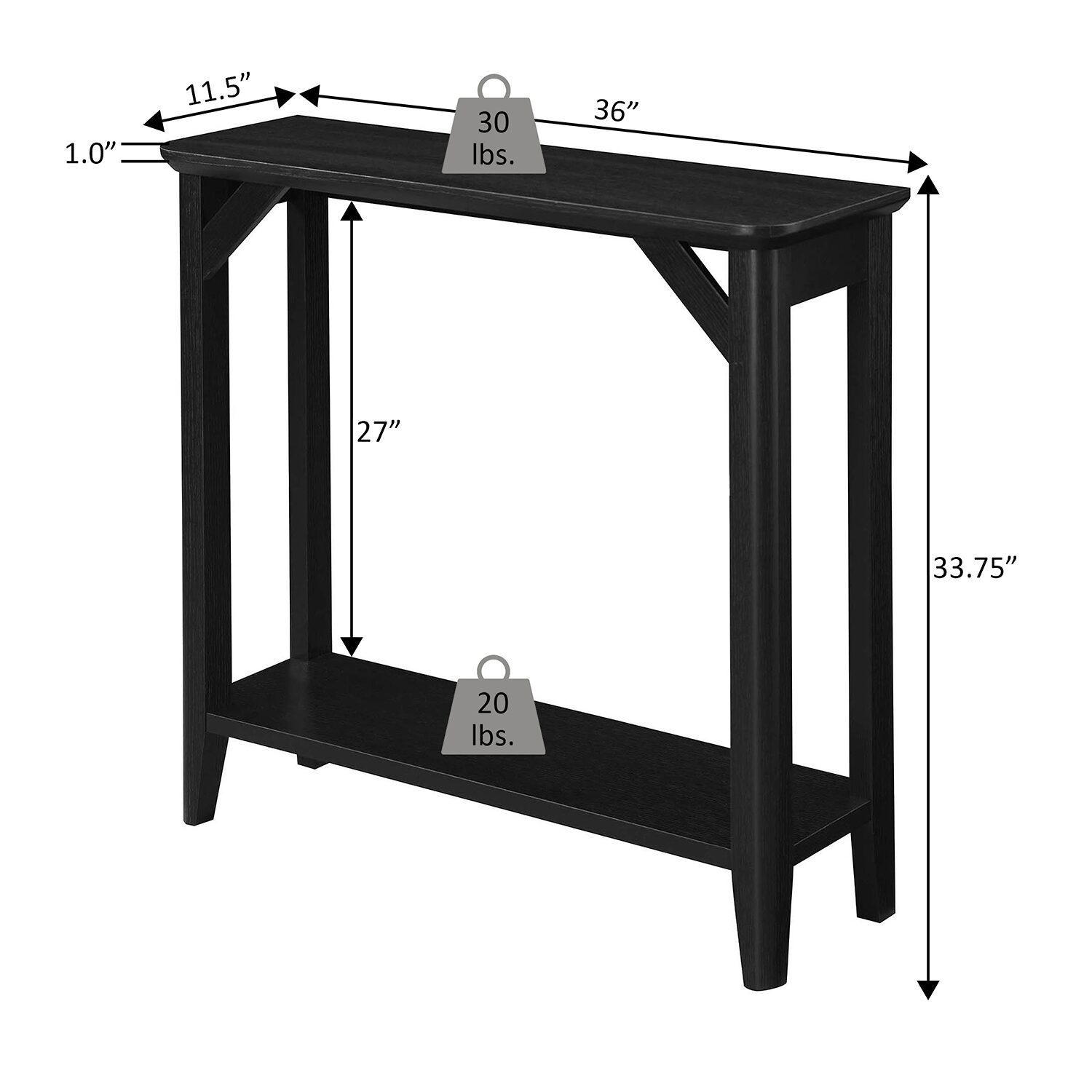 Winston Hall Table with Shelf