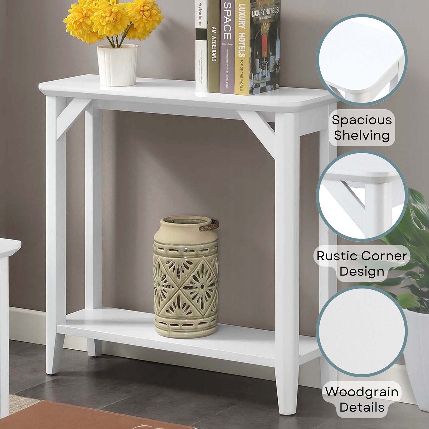 Winston Hall Table with Shelf