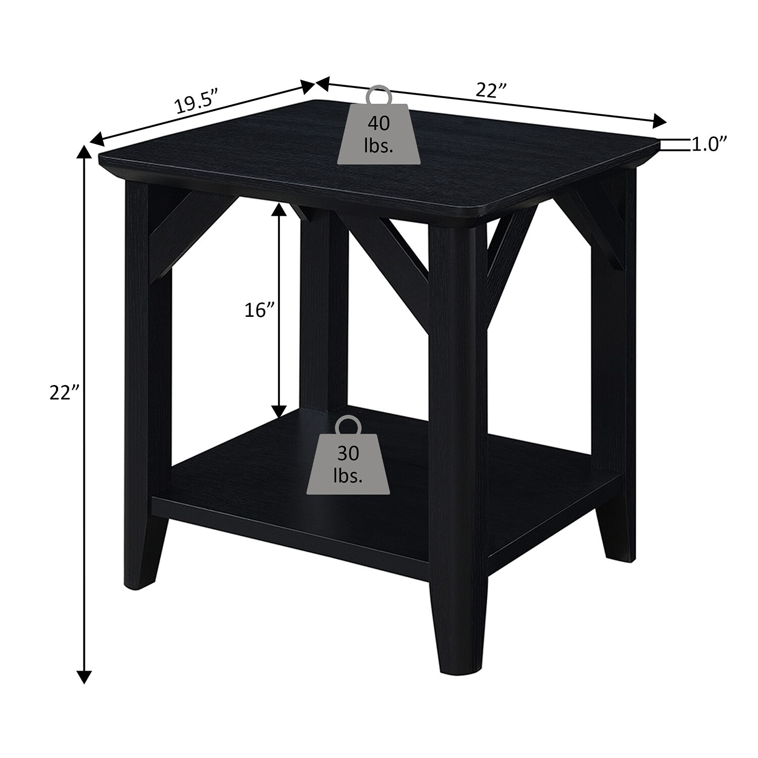 Convenience Concepts Winston Living Room Collection Storage Console Table