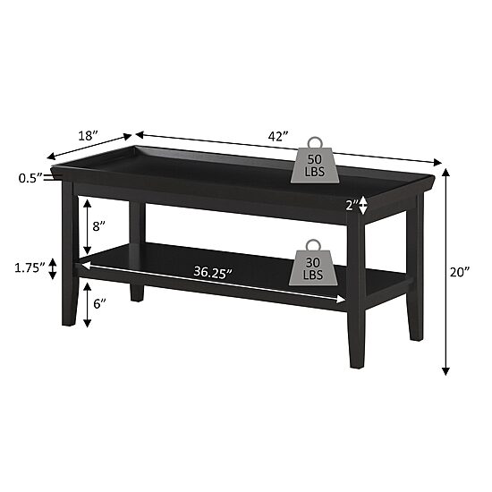 Convenience Concepts Ledgewood Living Room Collection Coffee Table