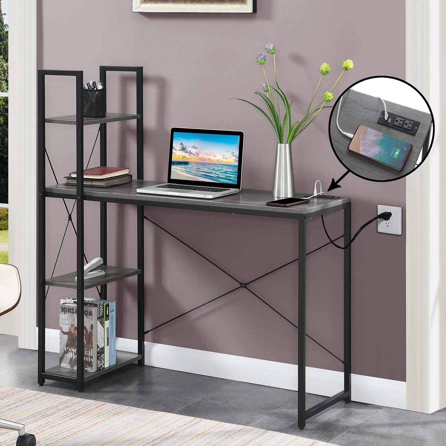 Convenience Concepts Designs2go Office And Library Collection Writing Desk