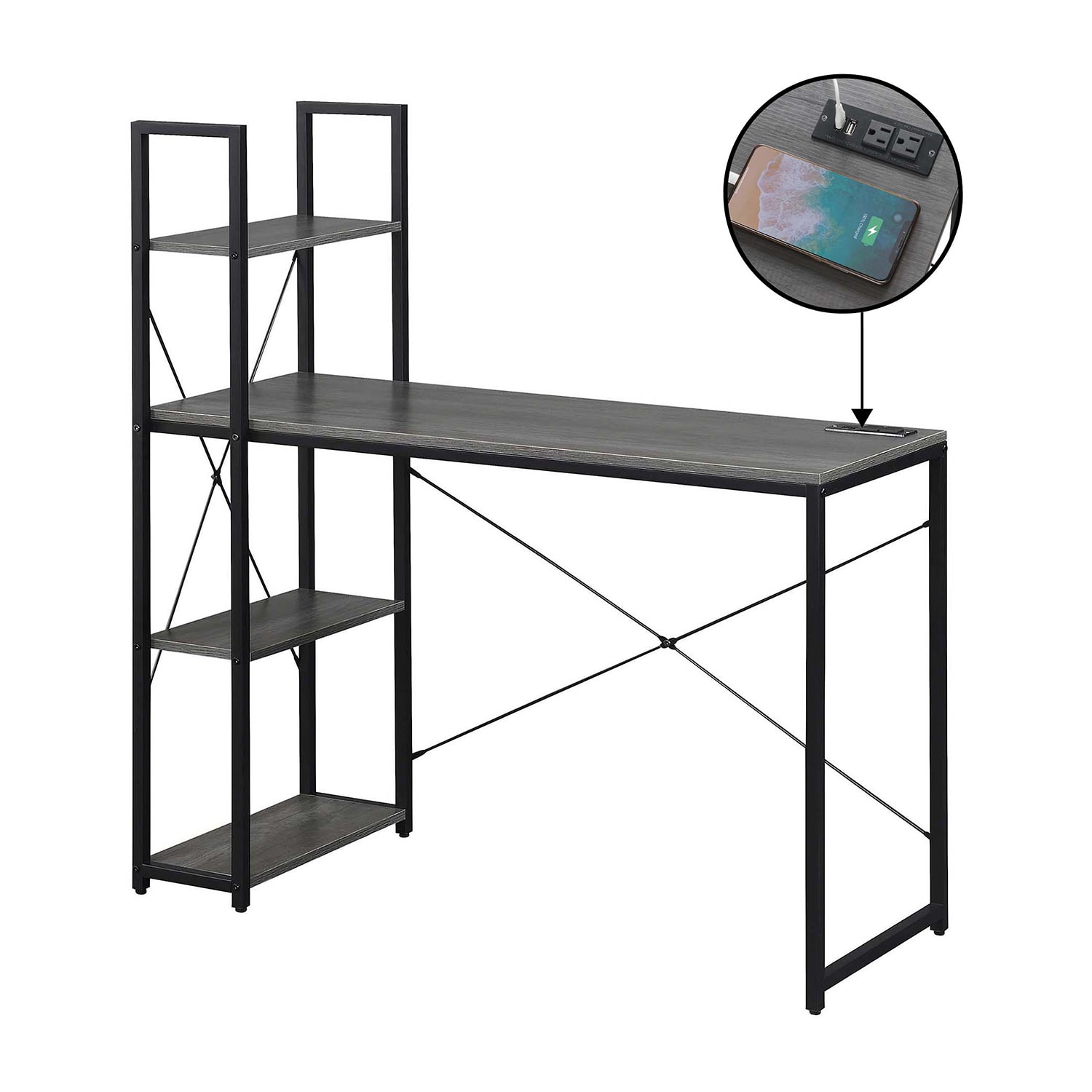 Convenience Concepts Designs2go Office And Library Collection Writing Desk