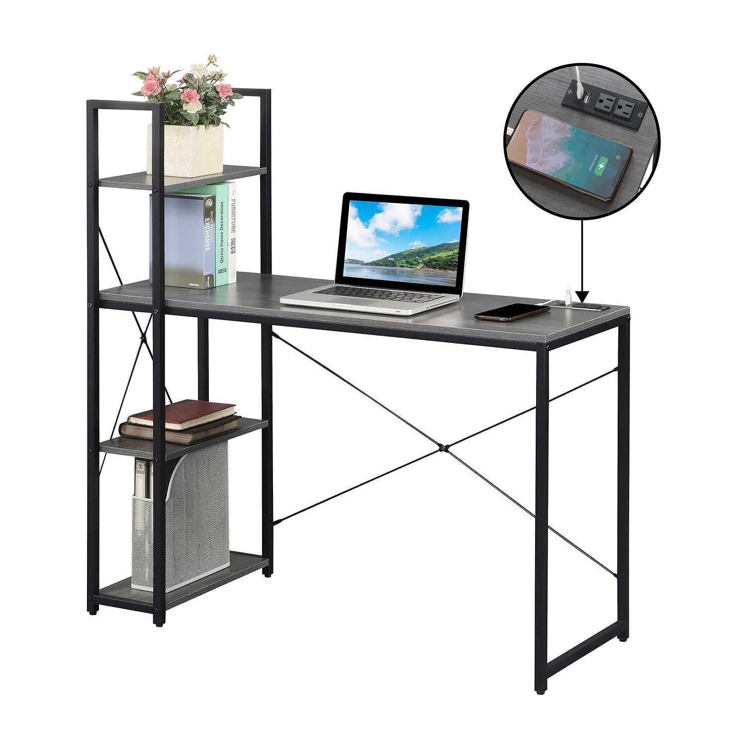 Convenience Concepts Designs2go Office And Library Collection Writing Desk
