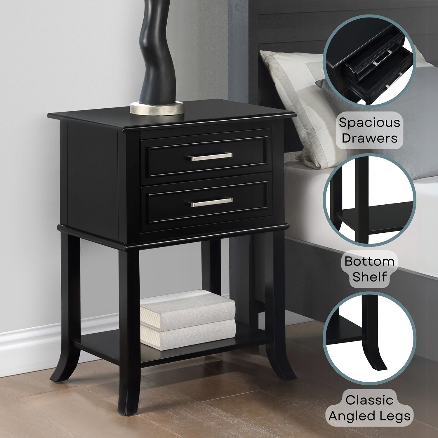 Convenience Concepts Sydney 2-Drawer End Table