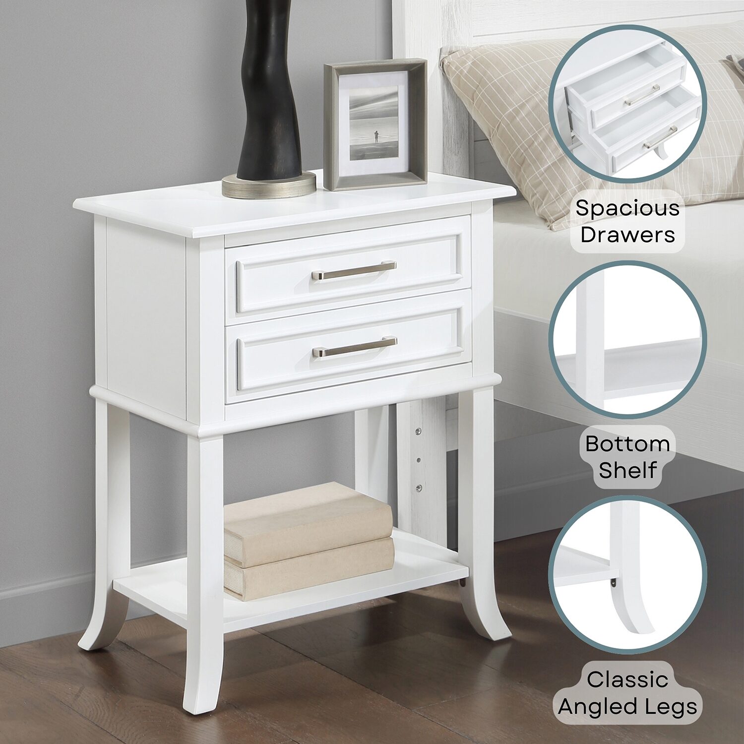 Convenience Concepts Sydney 2-Drawer End Table