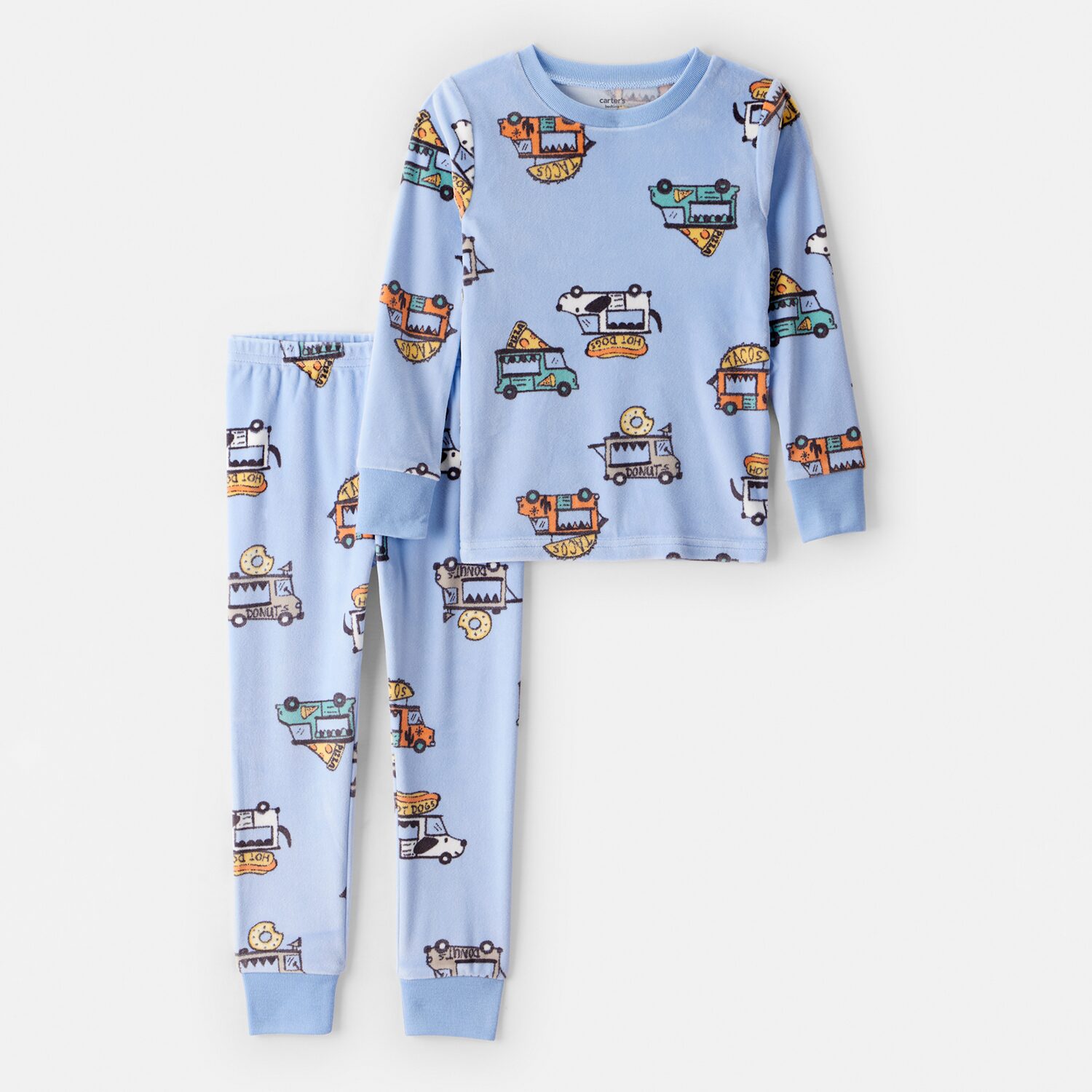 Carter's DreamPlush Velour-Velboa Toddler Boys Round Neck Long Sleeve 2-pc. Pajama Sets