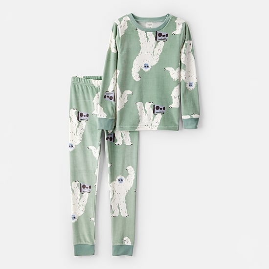 Carter's DreamPlush Velour-Velboa Little & Big Kid Boys Round Neck Long Sleeve 2-pc. Pajama Sets