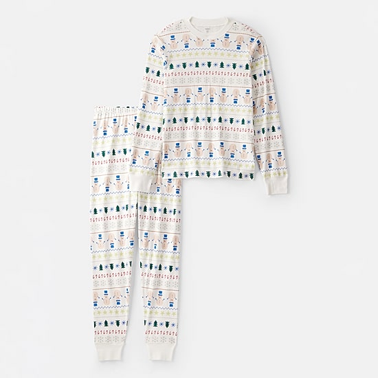 Carter's Family Matching Adult Fairisle Unisex Adult Rib Round Neck Long Sleeve 2-pc. Matching Family Pajama Set