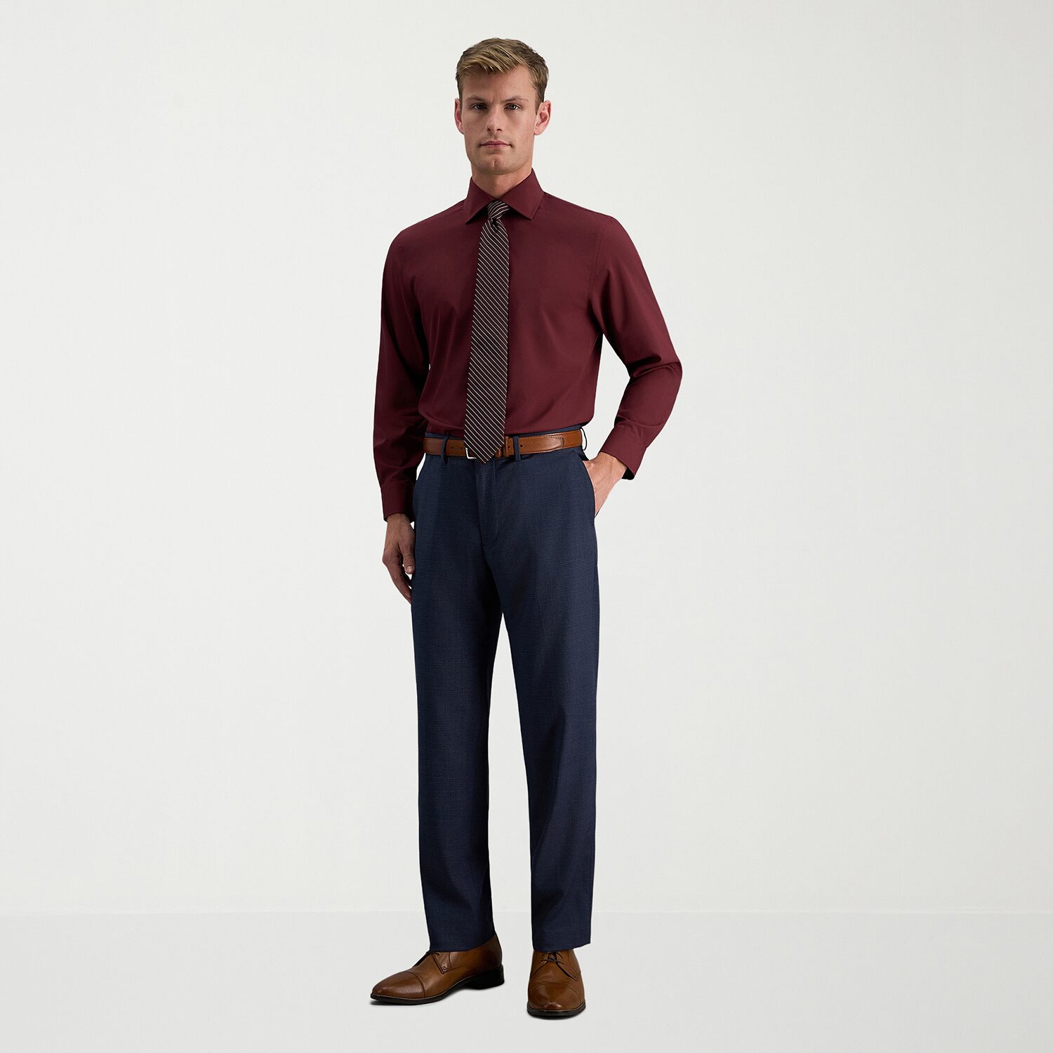 Haggar JMH Premium Stretch Mens Slim Fit Dress Flat Front Pant
