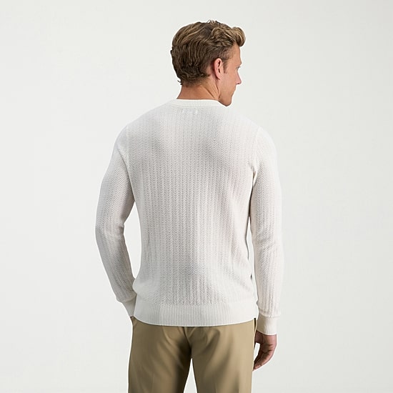 Haggar Mens Crew Neck Long Sleeve Pullover Sweater