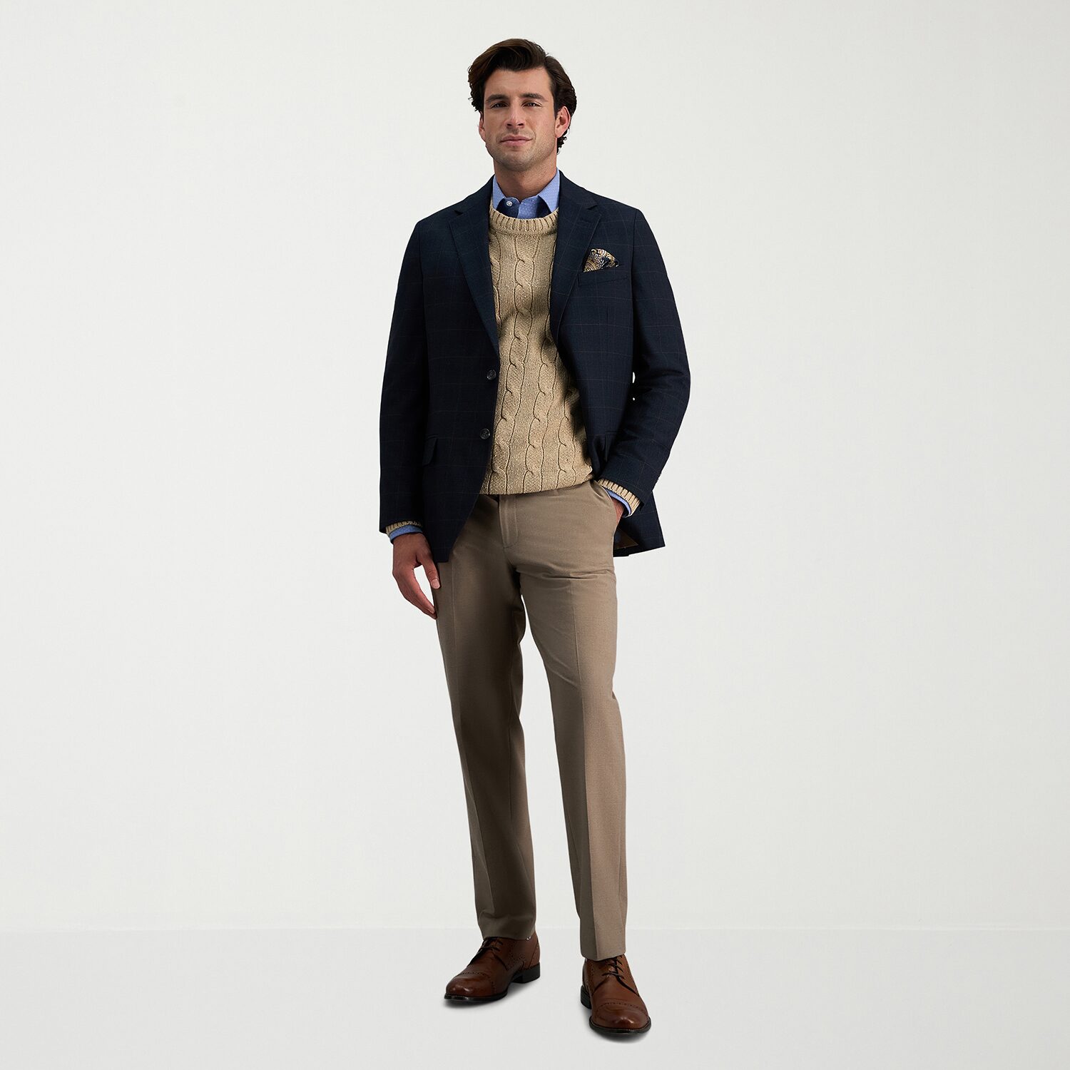 Haggar JMH Flannel Mens Straight Fit Dress Flat Front Pant