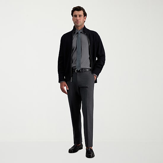 Haggar JMH Flannel Mens Straight Fit Dress Flat Front Pant
