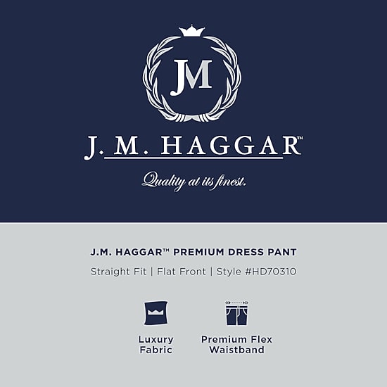 Haggar JMH Flannel Mens Straight Fit Dress Flat Front Pant