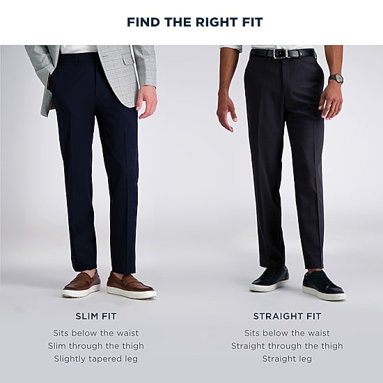 Haggar JMH Flannel Mens Straight Fit Dress Flat Front Pant