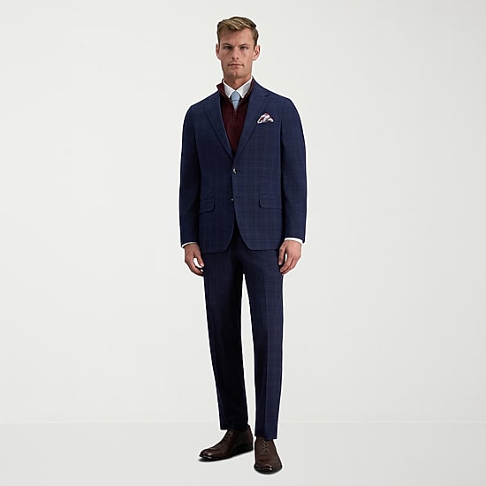 Haggar JMH Mens Slim Fit Plaid Flat Front Suit Pant