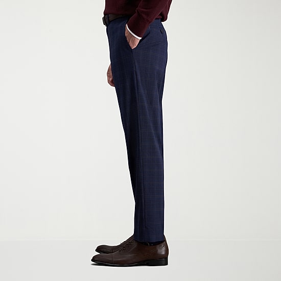 Haggar JMH Mens Slim Fit Plaid Flat Front Suit Pant