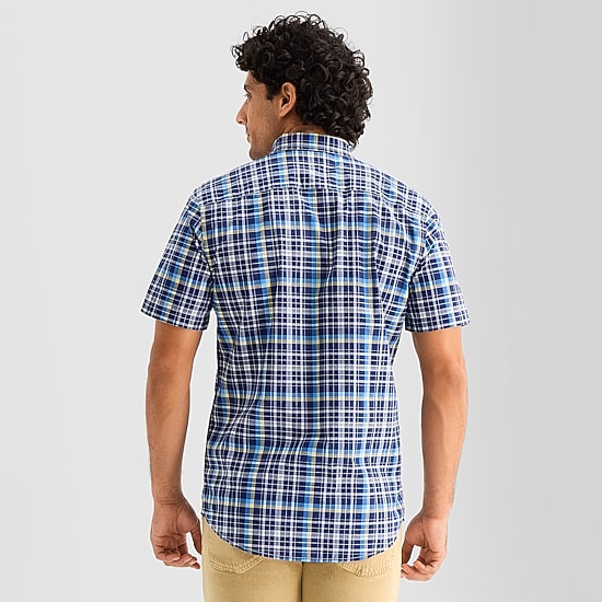 St. John's Bay Stretch Poplin Mens Short Sleeve Slim Fit Button-Down Shirt